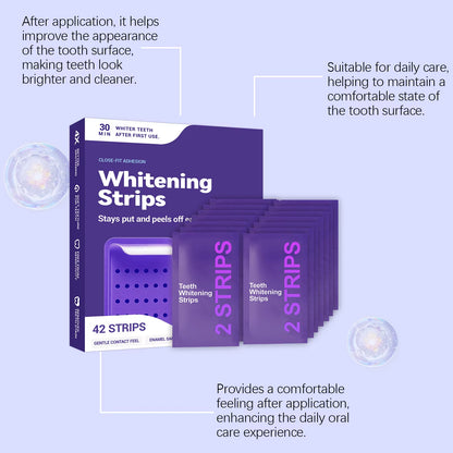 Purple Teeth Whitening Strips Improve Dental Yellowing Oral Cleaning Gel Teeth Bright Stain for Lasting Bright Smile