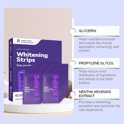 Purple Teeth Whitening Strips Improve Dental Yellowing Oral Cleaning Gel Teeth Bright Stain for Lasting Bright Smile